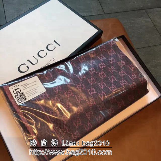 GUCCI古馳高端版本 官網18年最經典款 羊毛提花長圍巾 LLWJ6403